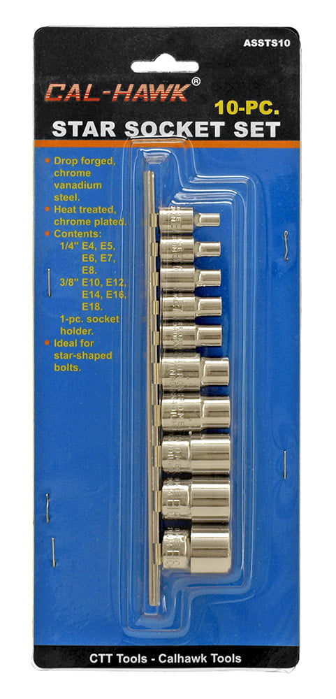 SOCKET SET TORX FEMALE 10PC C.H