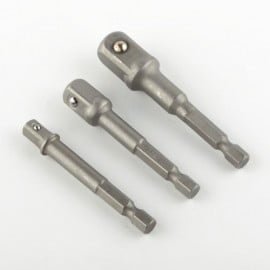 SE 7503SD-4 Power Extension Bit Set For Drills - 4 Pack, 1/4 Hex To 1/4, 3/8, 1/2 Inch, Chrome Vanadium Steel