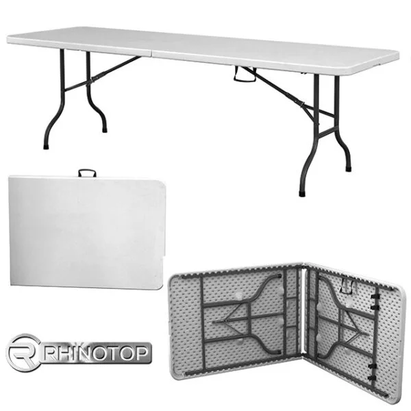 FOLDING TABLE HDPE OFF WHITE 8FT H/D