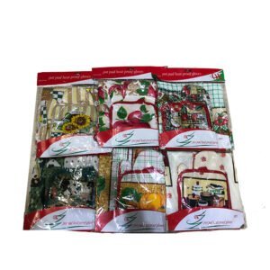 KITCHEN LINEN SET 3PC ASST (APRON/POT PAD/MITTEN)