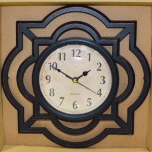 WALL CLOCK SQUARE BROWN LINES 10INCH