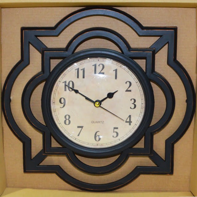 WALL CLOCK SQUARE BROWN LINES 10INCH