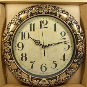 WALL CLOCK ROUND GOLD 12INCH