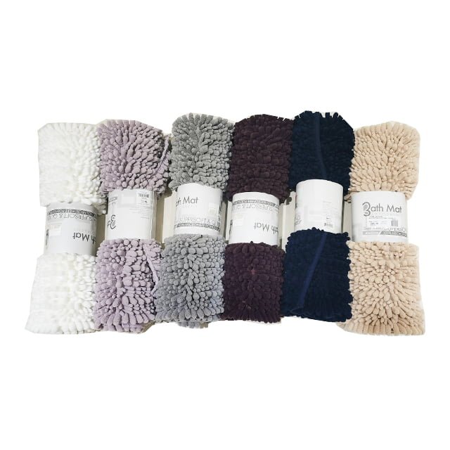 BATHROOM MAT CHENILLE MICROFIBRE 16"x24" ASST