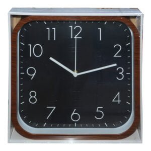 WALL CLOCK 11INCH SQUARE WOOD RIM