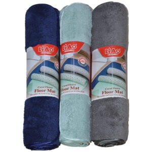 CORAL FLEECE FLOOR MAT 3 ASST 24"x16"