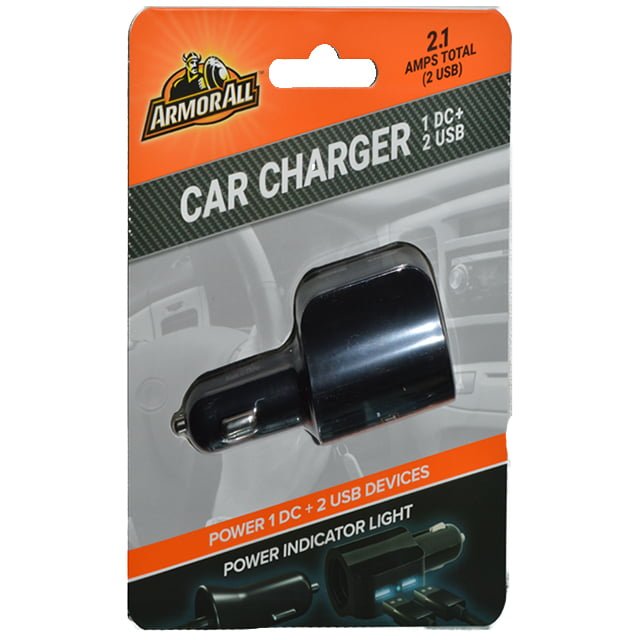 CAR CHARGER 2.1 AMP 2 USB PORT BLACK