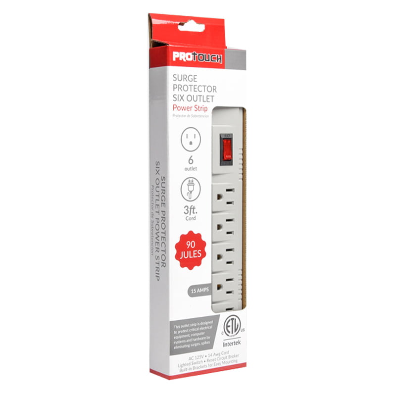 POWER STRIP SURGE PROTECTOR 3FT 6 OUTLET
