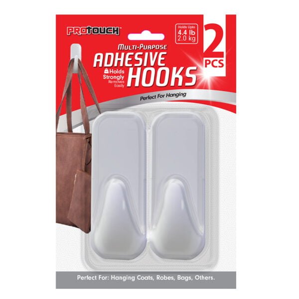 ADHESIVE RECTANGULAR HOOKS 2PC