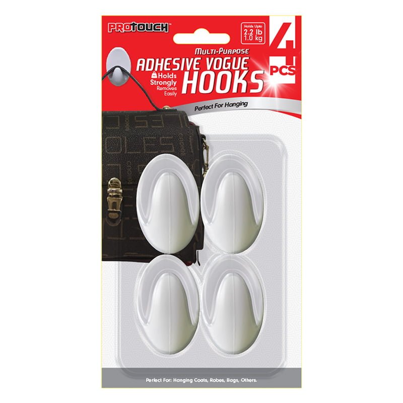 ADHESIVE VOGUE HOOKS 4PK