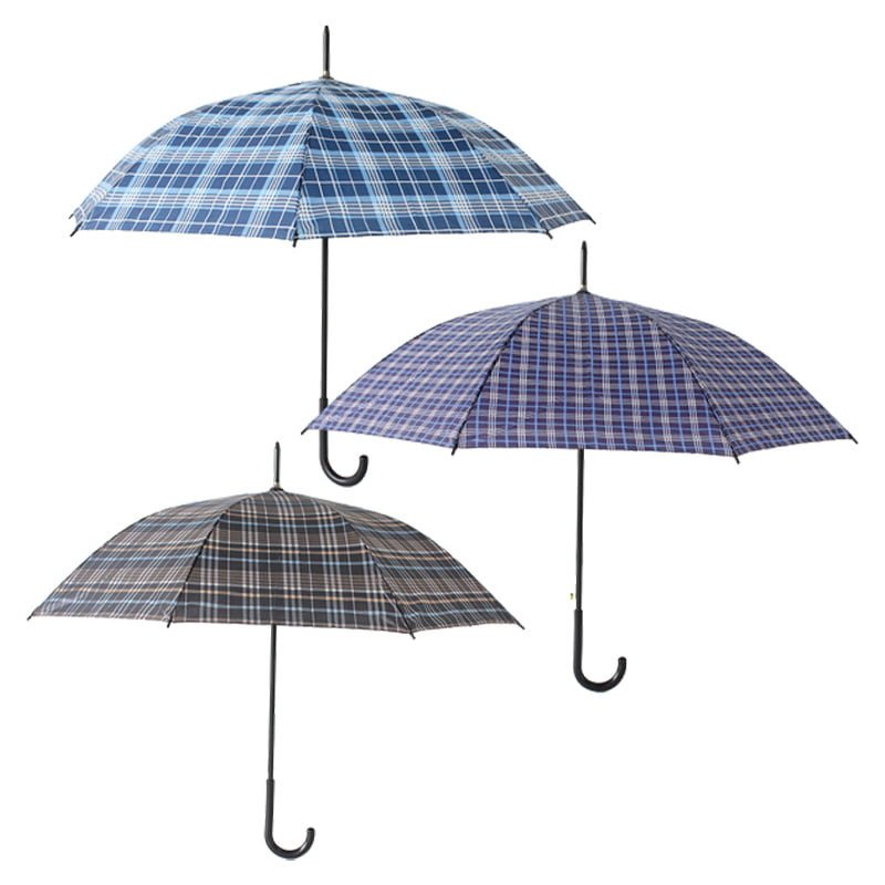 UMBRELLA 46" AUTO CHECK PRINT ASST