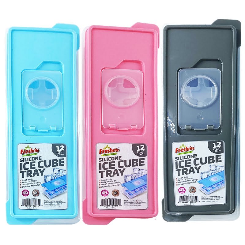 ICE CUBE TRAY SILICONE W/VENT LID