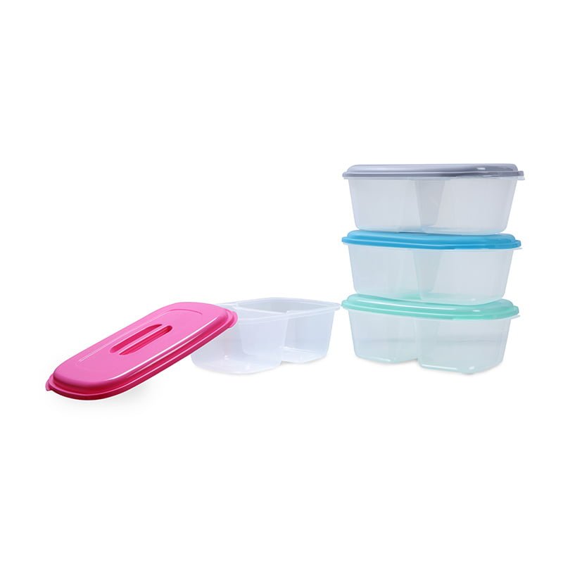 FOOD CONTAINER 2 COMPARTMENT SQUARE