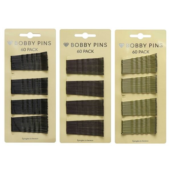 BOBBY PINS 62MM 60PK 3 ASST