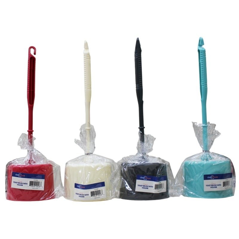 TOILET BRUSH W/HOLDER SOLID ASST