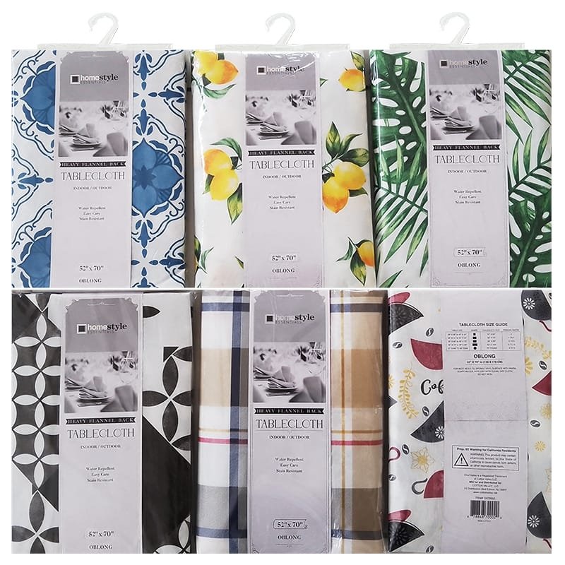 TABLE CLOTH HEAVY FLANNEL BACK 52"X70"