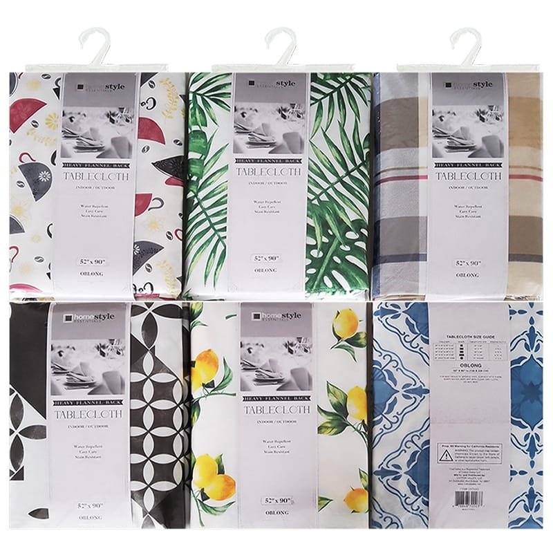 TABLE CLOTH HEAVY FLANNEL BACK 52"X90"