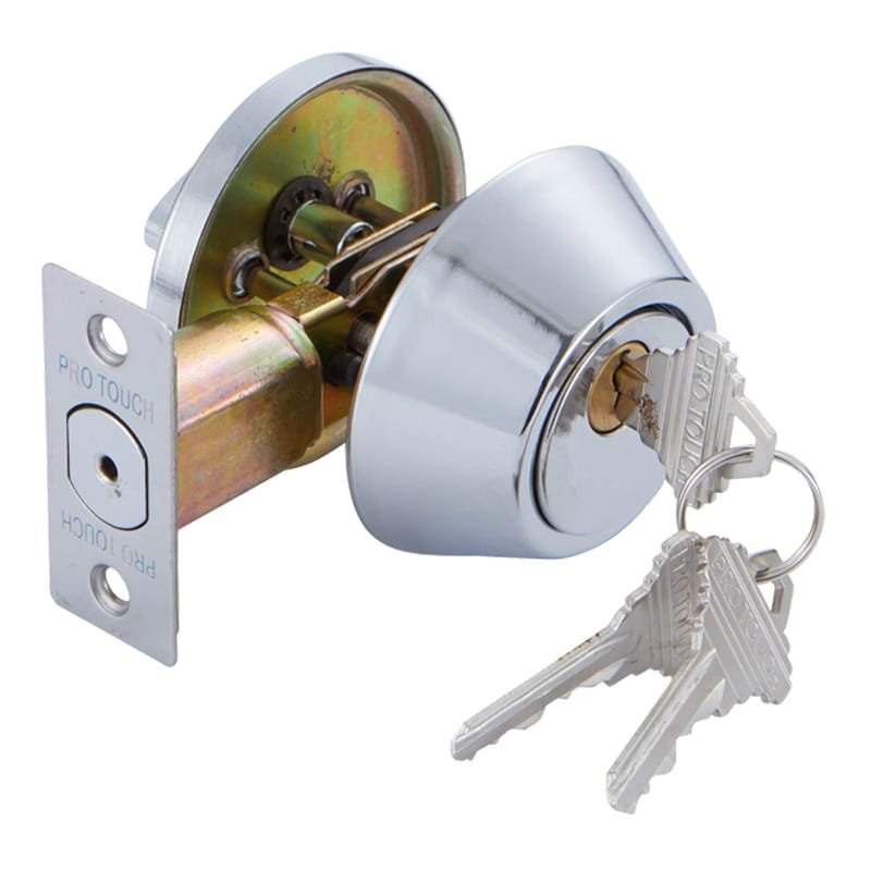 DEADBOLT SINGLE W/KEYS SILVER