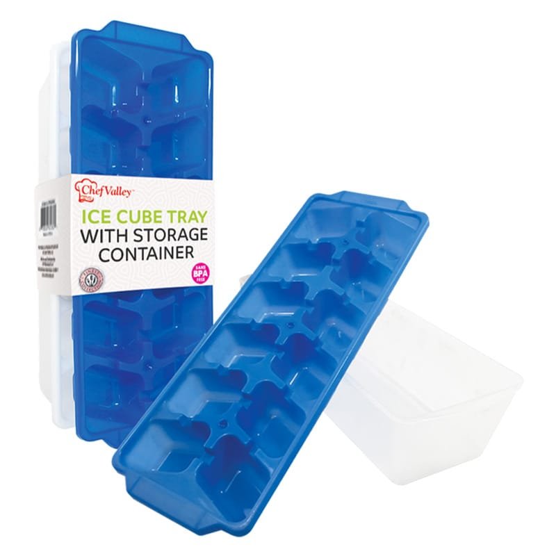ICE CUBE TRAY W/STORAGE 2PC