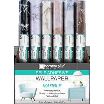 WALLPAPER SELF ADHESIVE 45CM X 1.37M ASST