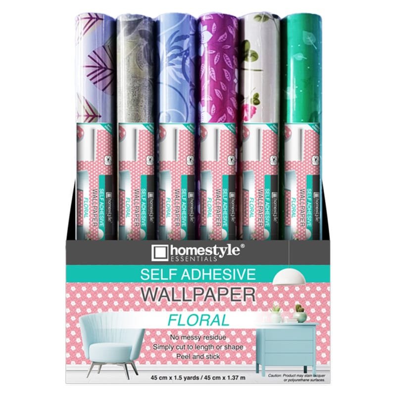 WALLPAPER SELF ADHESIVE 45CM X 1.37M ASST