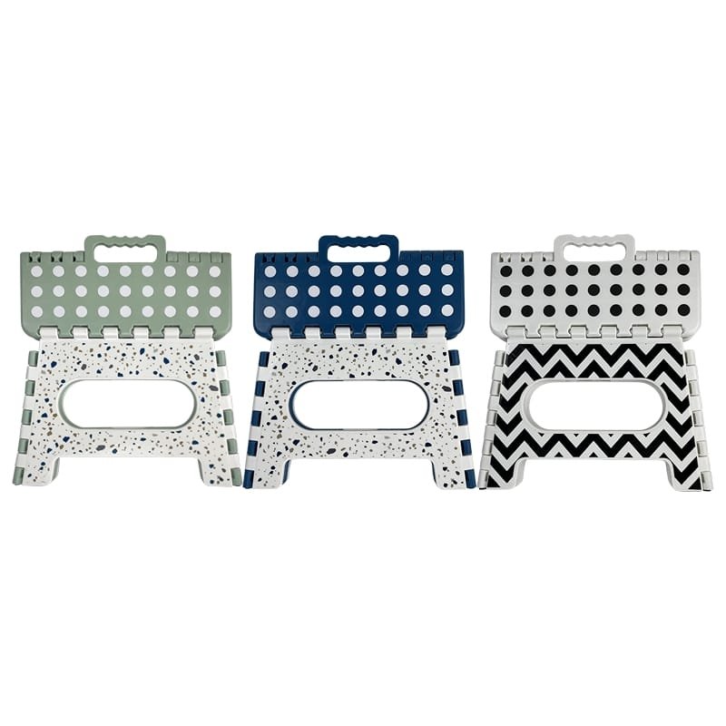 FOLDING STEP STOOL W/PRINT 9"