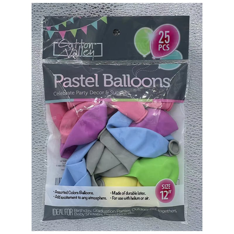BALLOONS 12" PASTEL 25PCS