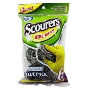 SCOURER 6PK STAINLESS STEEL