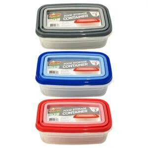FOOD CONTAINER 3PC SET RECTANGLE ASST