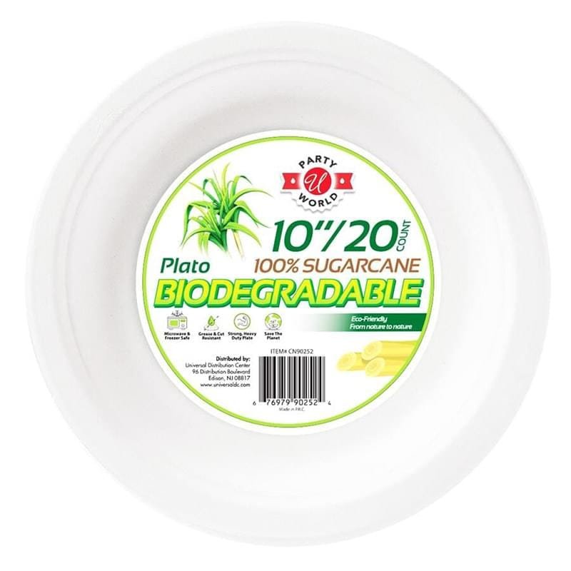 PLATE BIODEGRADABLE 10" 20 COUNT