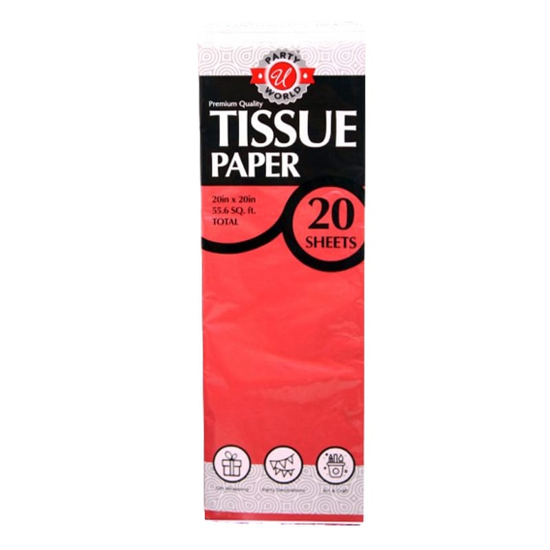 TISSUE PAPER 20"X20" RED 20CT
