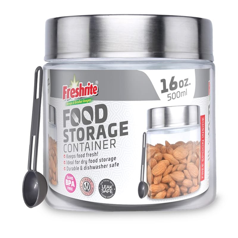 PLASTIC JAR WITH SPOON 16oz/500ML