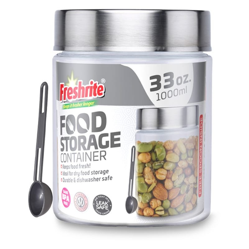 PLASTIC JAR WITH SPOON 33OZ/1L
