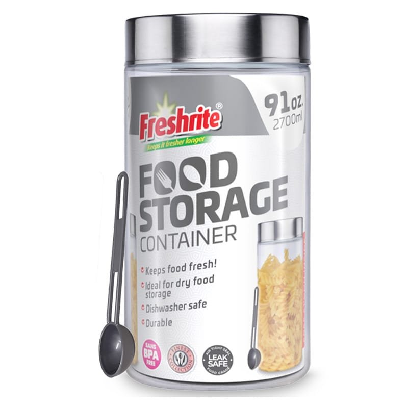 PLASTIC JAR WITH SPOON 91OZ/2.7L