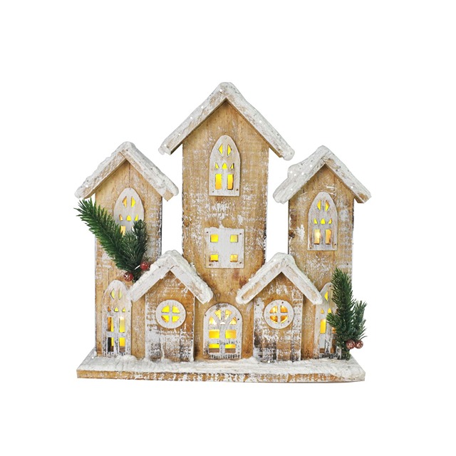 SNOWY HOUSE LIGHT UP LED 29CM