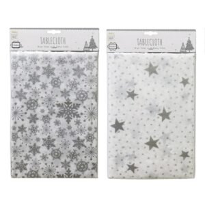 TABLE CLOTH SILVER RECTANGLE 2 ASST