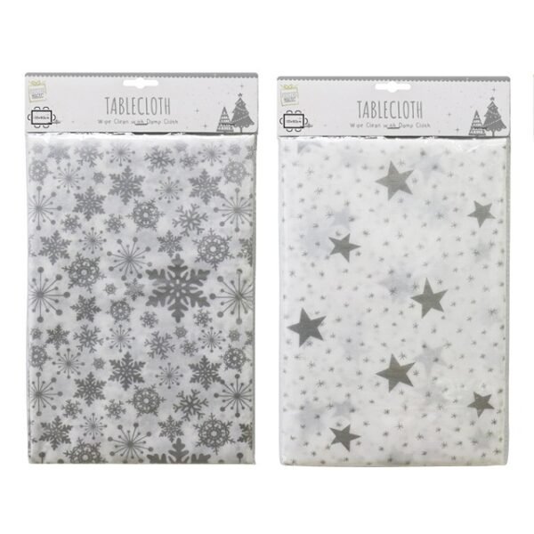 TABLE CLOTH SILVER RECTANGLE 2 ASST