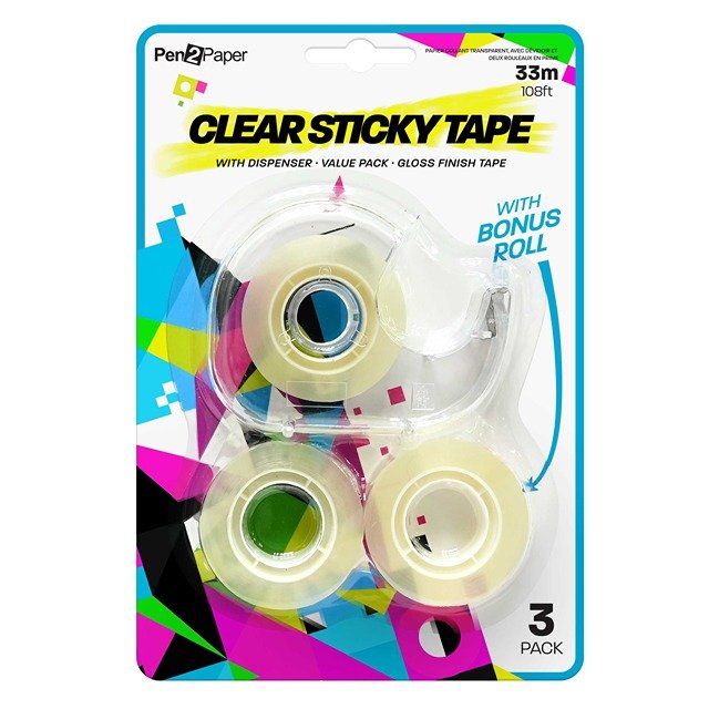 STICKY TAPE W/DISP 3 ROLLS