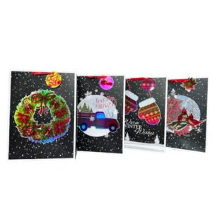 GIFT BAG 3D XMAS PRINTS X-LARGE ASST