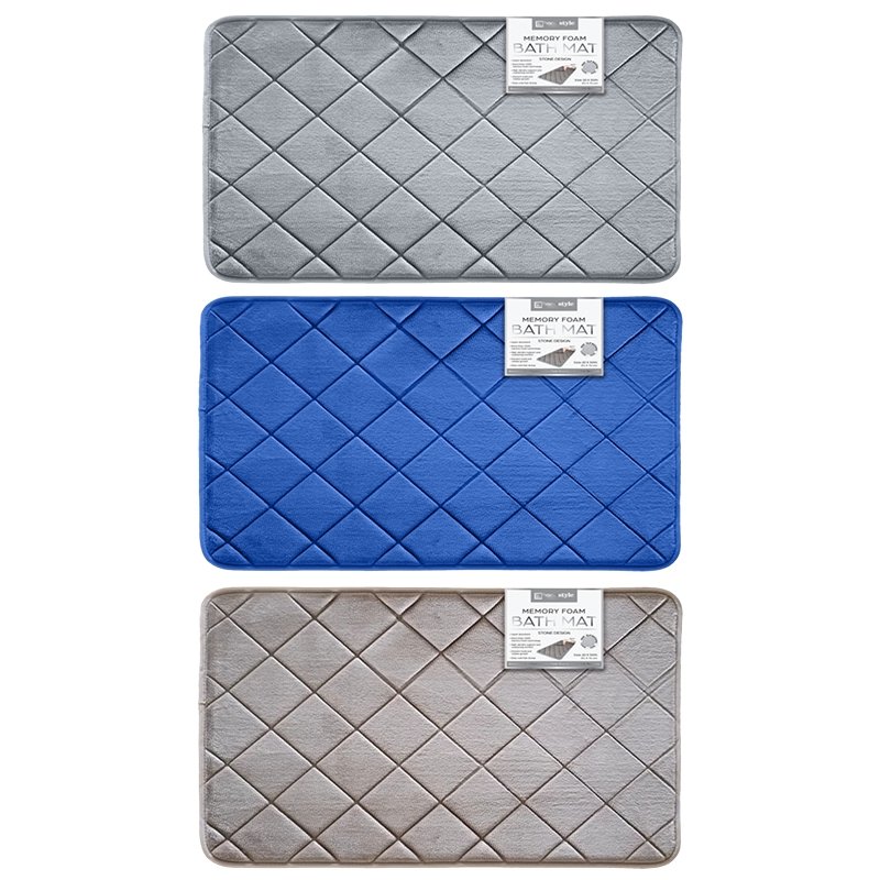 BATH MAT MEMORY FOAM 20"X30" CHECKER