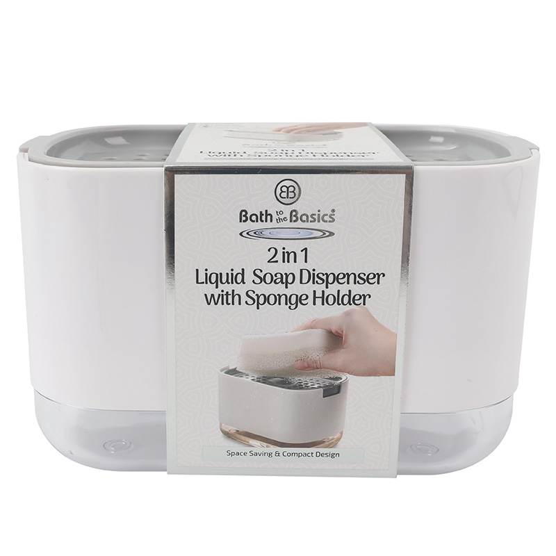 SOAP DISPENSER W/ SPONGE HOLDER