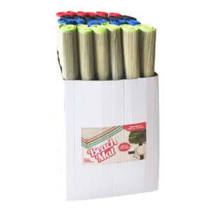 STRAW BEACH MAT W/INFLATABLE PILLOW