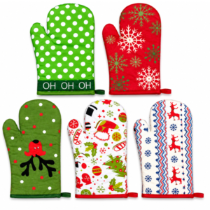 PRINTED OVEN MITTEN 7"X12" 1PC X-MAS