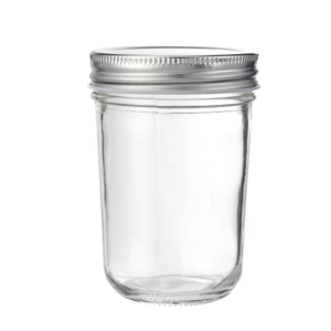 8PK GLASS JAR W/SLIVER LID 235ML