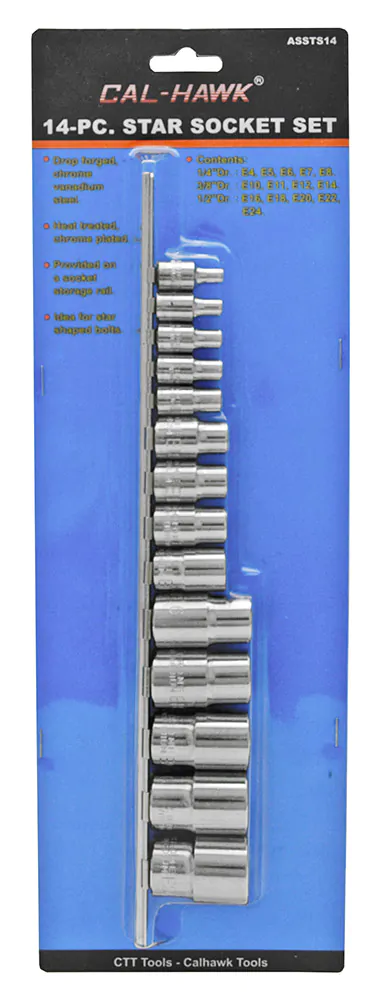 SOCKET SET TORX FEMALE 14PC