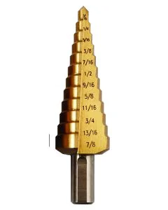 DRILL BIT STEP 3/16'-7/8' TITANIUM