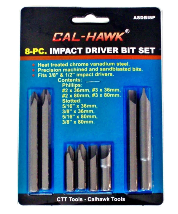 IMPACT DRIVER BIT SET 8PC CAL HAWK