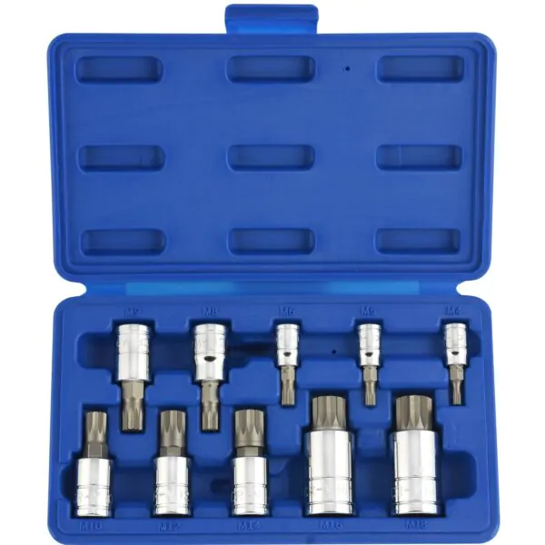SOCKET SET 12PT SPLINE BIT 10PC