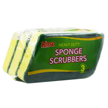 SPONGE SCRUBBERS ANGLED HEAVY DUTY 3 PACK