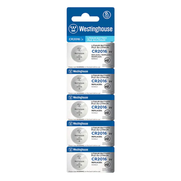 LITHIUM COIN CELL CR2016 3V-5PACK